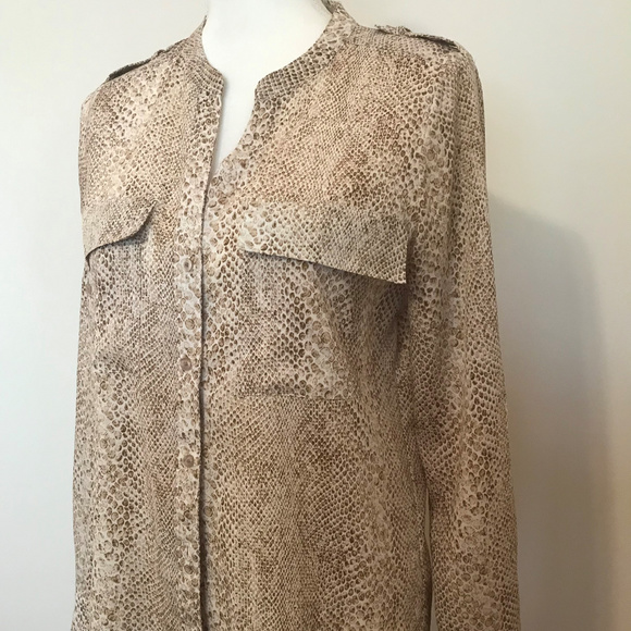 Calvin Klein - Animal print long sleeve blouse - Picture 5 of 7